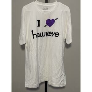 Marvel I Heart Hawkeye T-Shirt Adult X-Large White New With Tags